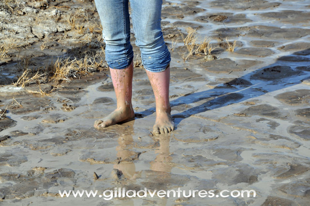 muddy feet in the Alvord Desert, Oregon
