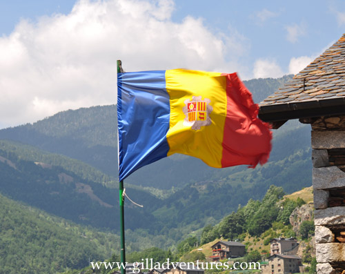 Andorra's flag, in the village of Anyos.