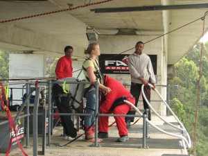 Hannah just before her jump at Tsitsikamma