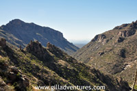 sabino canyon from phonelne trail